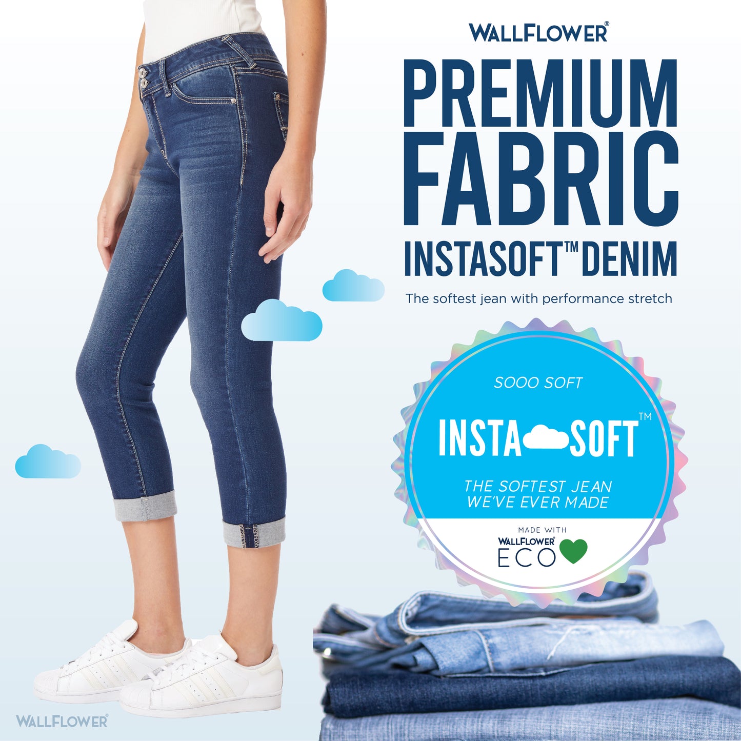 InstaSoft® Ultra Fit Skinny Crop Jeans