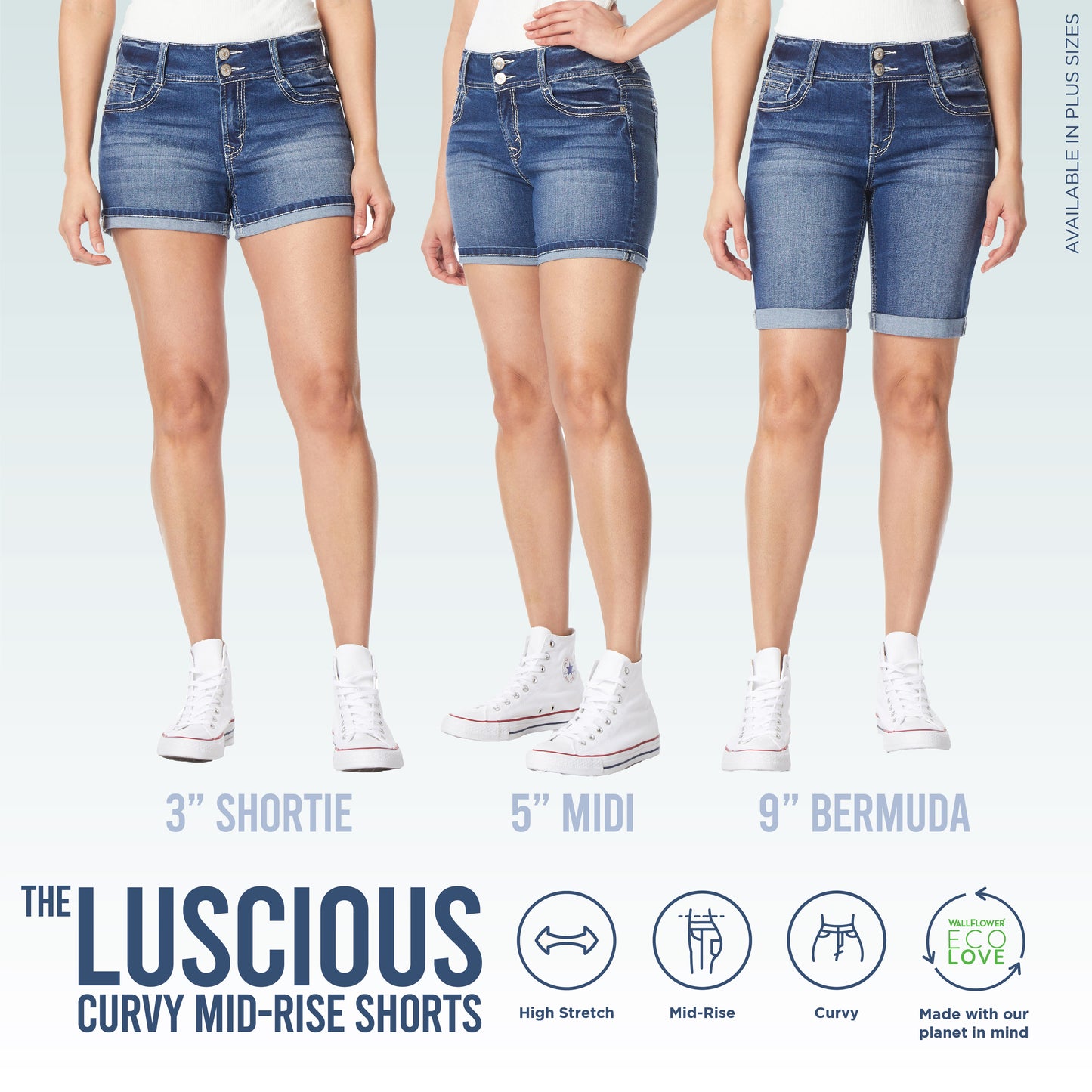 InstaStretch® Bling Luscious Curvy Bermuda Shorts
