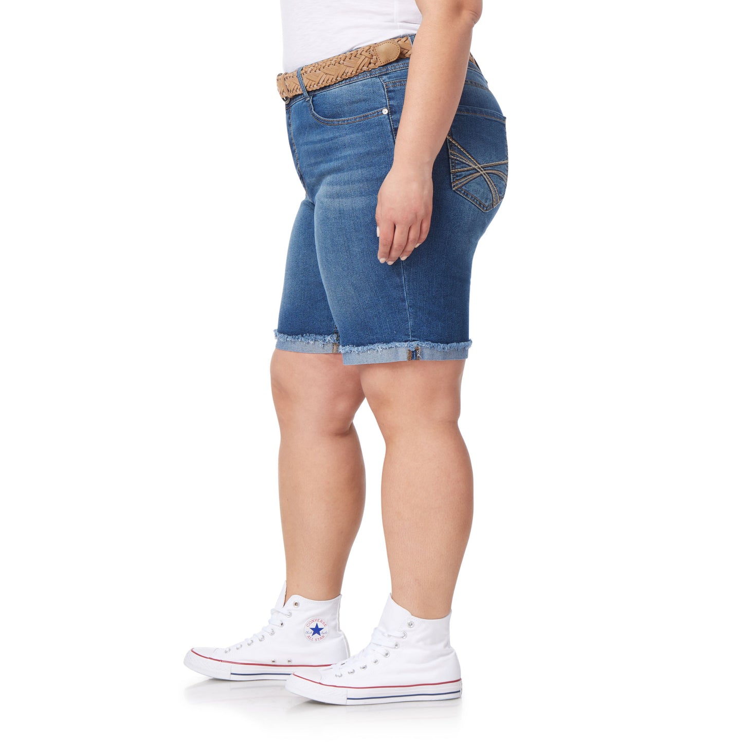InstaStretch® Belted Luscious Curvy Bermuda Shorts