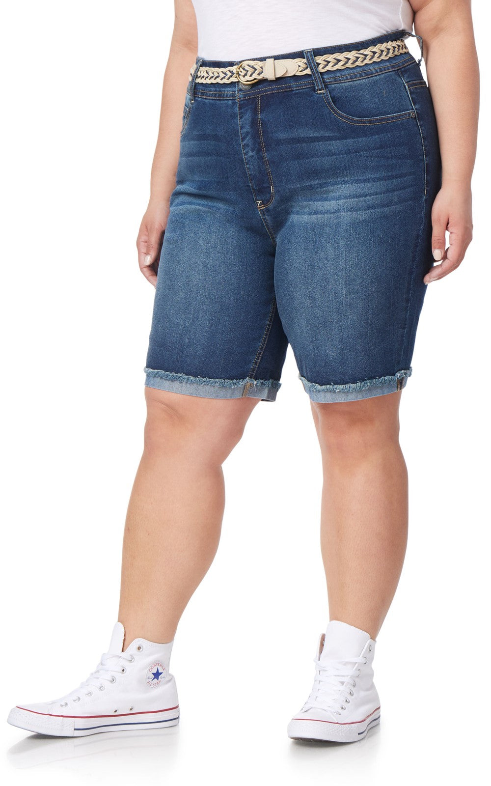 InstaStretch® Belted Luscious Curvy Bermuda Shorts