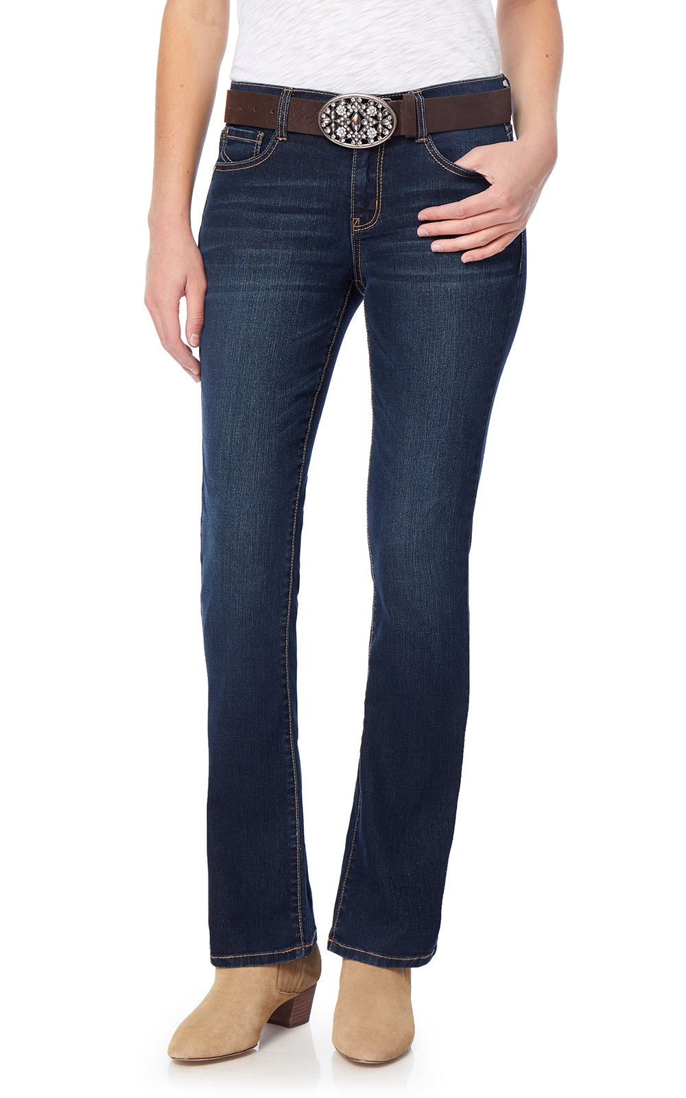 Women's Bootcut Denim Jeans High Rise Stretch Juniors Boot Cut Curve  Jeggings Mid Blue Denim Size 3 at  Women's Jeans store