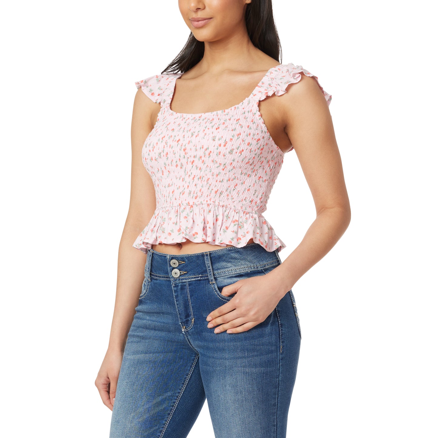 Brandy Ruffle Strap Smocked Top