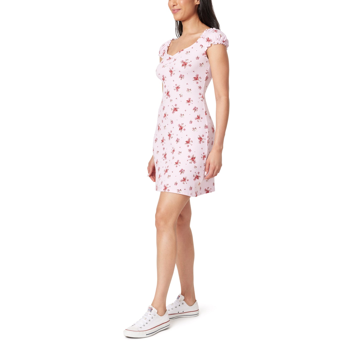 Emily Yummi Rib Ruched Neck Dress