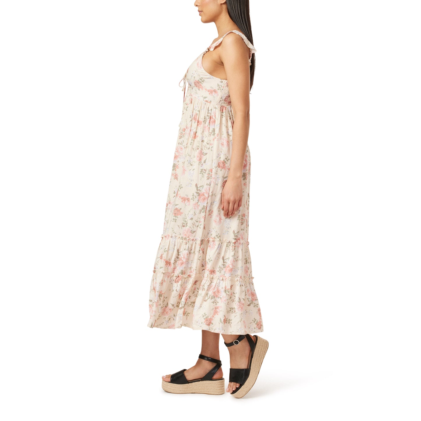 Lauren Ruch Front Babydoll Maxi Dress