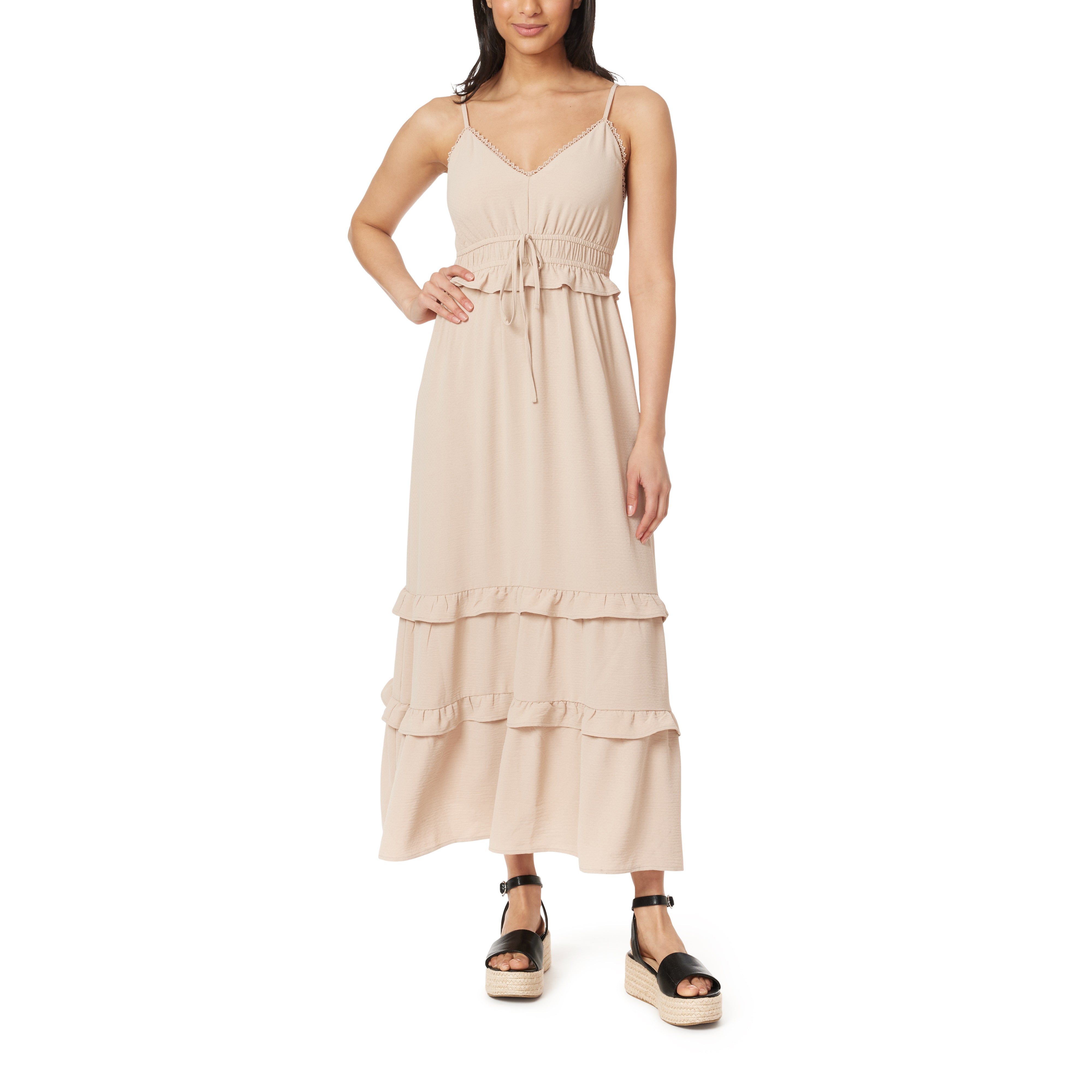 ワンピース theredthered S oval pleats dress Maxine Triangle Top Ruffle Maxi Dress – WallFlower Jeans