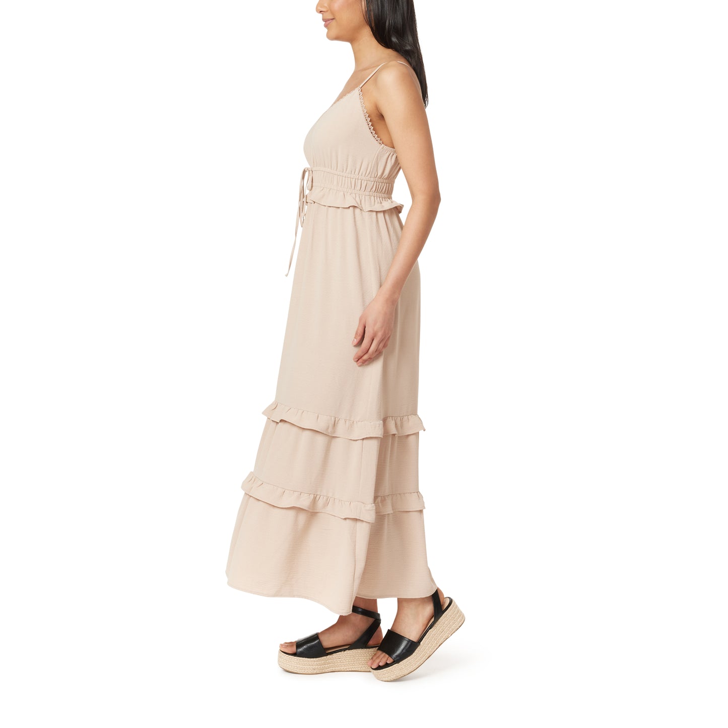 Maxine Triangle Top Ruffle Maxi Dress