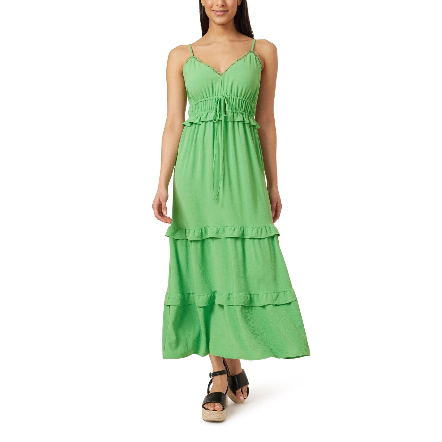 Maxine Triangle Top Ruffle Maxi Dress