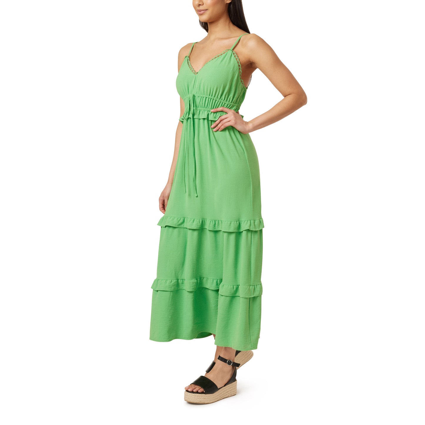 Maxine Triangle Top Ruffle Maxi Dress