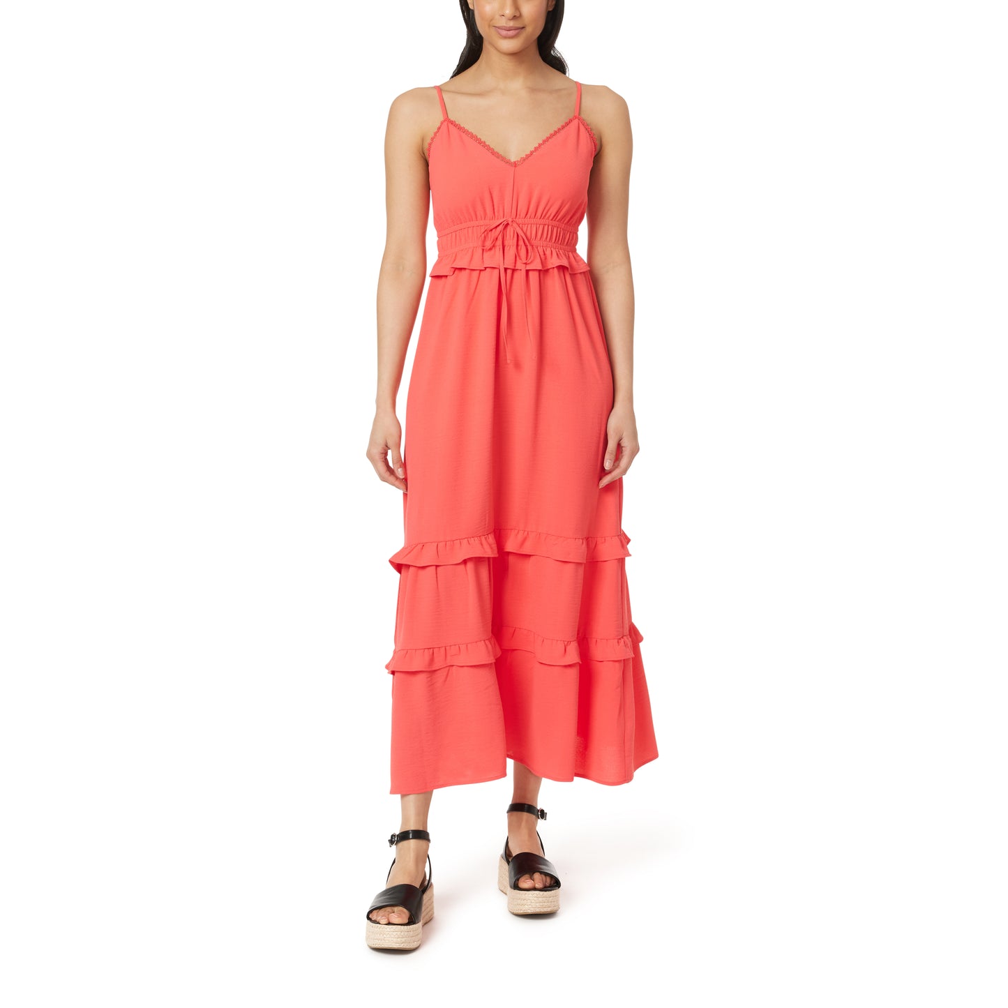 Maxine Triangle Top Ruffle Maxi Dress