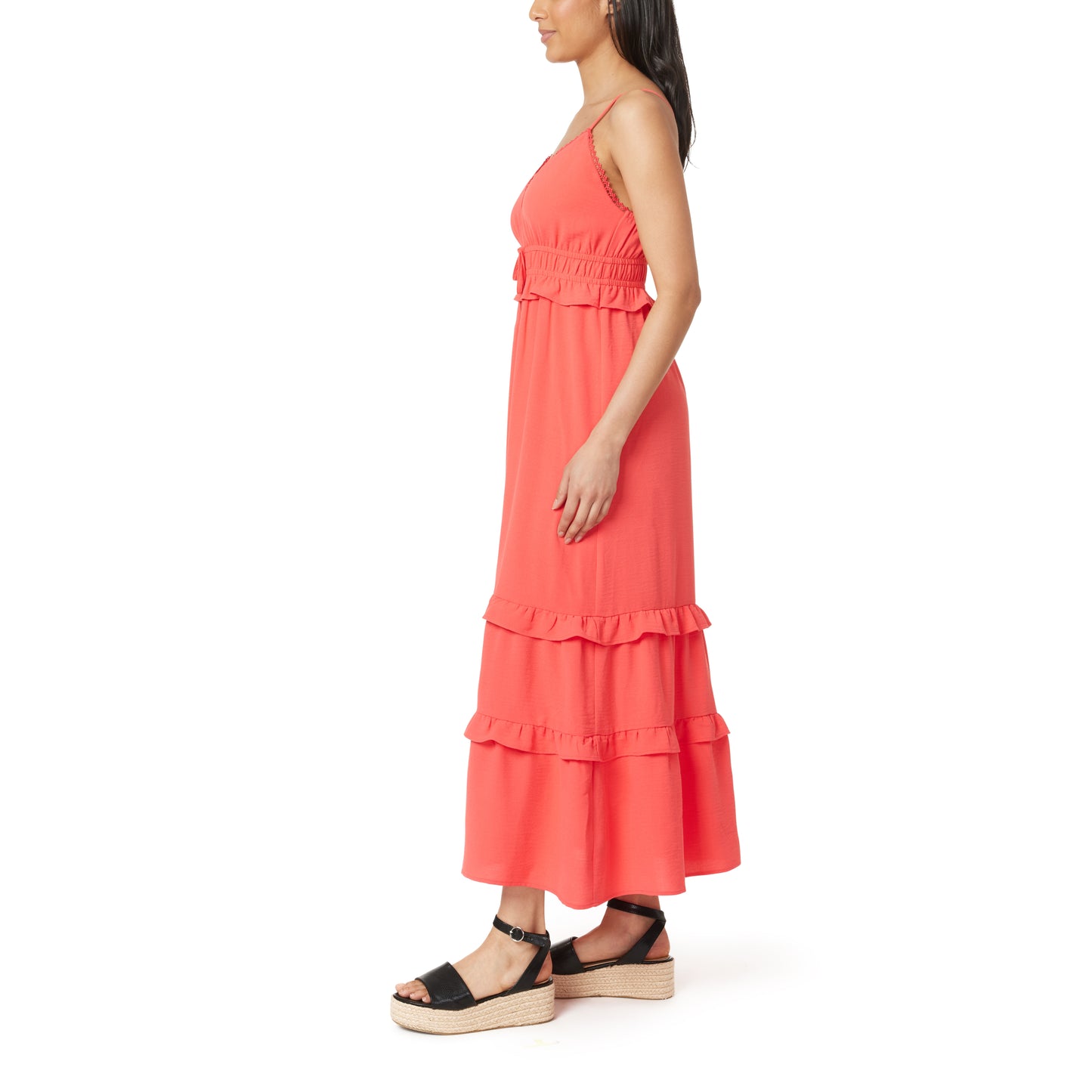 Maxine Triangle Top Ruffle Maxi Dress