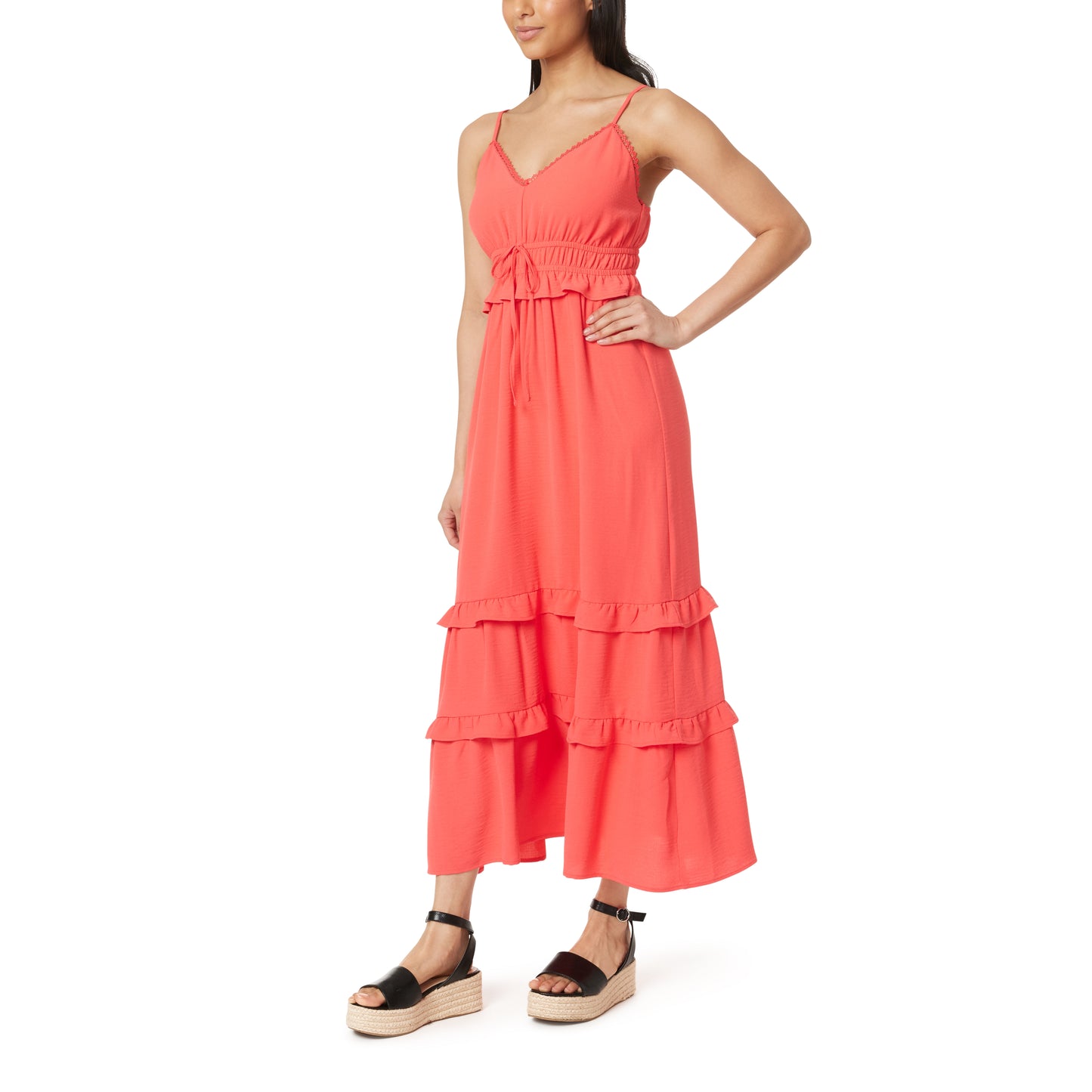 Maxine Triangle Top Ruffle Maxi Dress