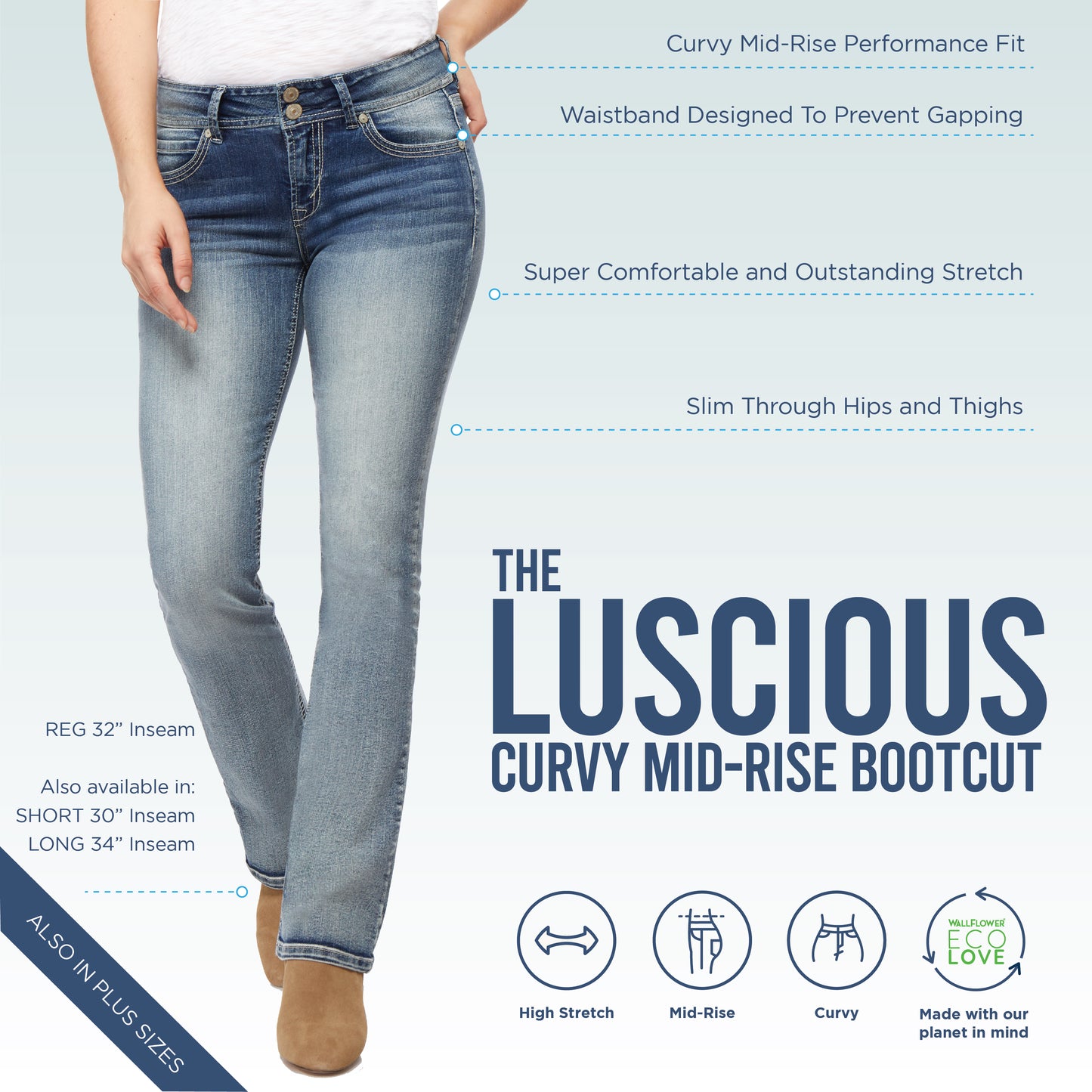 InstaStretch® Luscious Curvy Bootcut Jeans