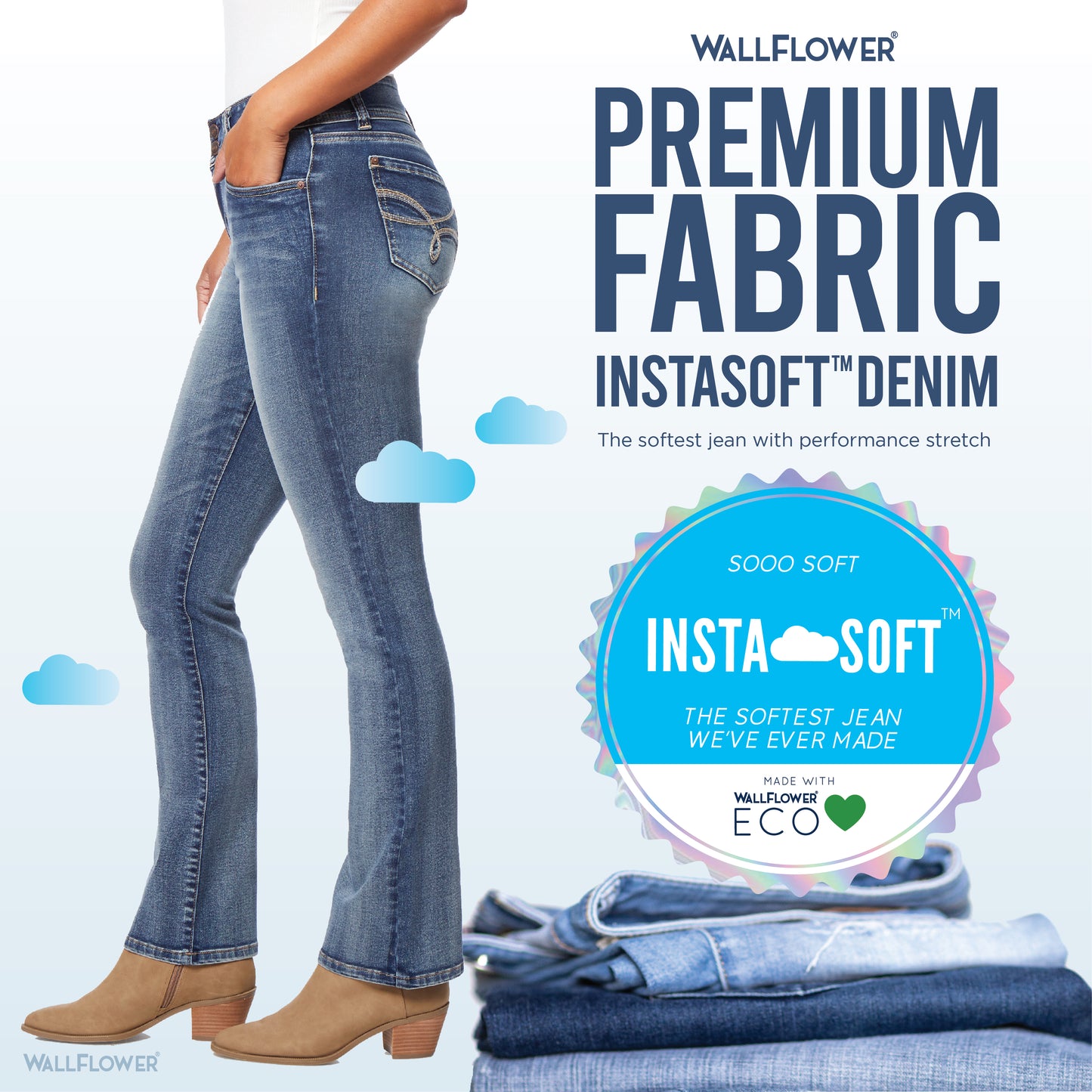 InstaSoft Ultra Slim Bootcut Jeans