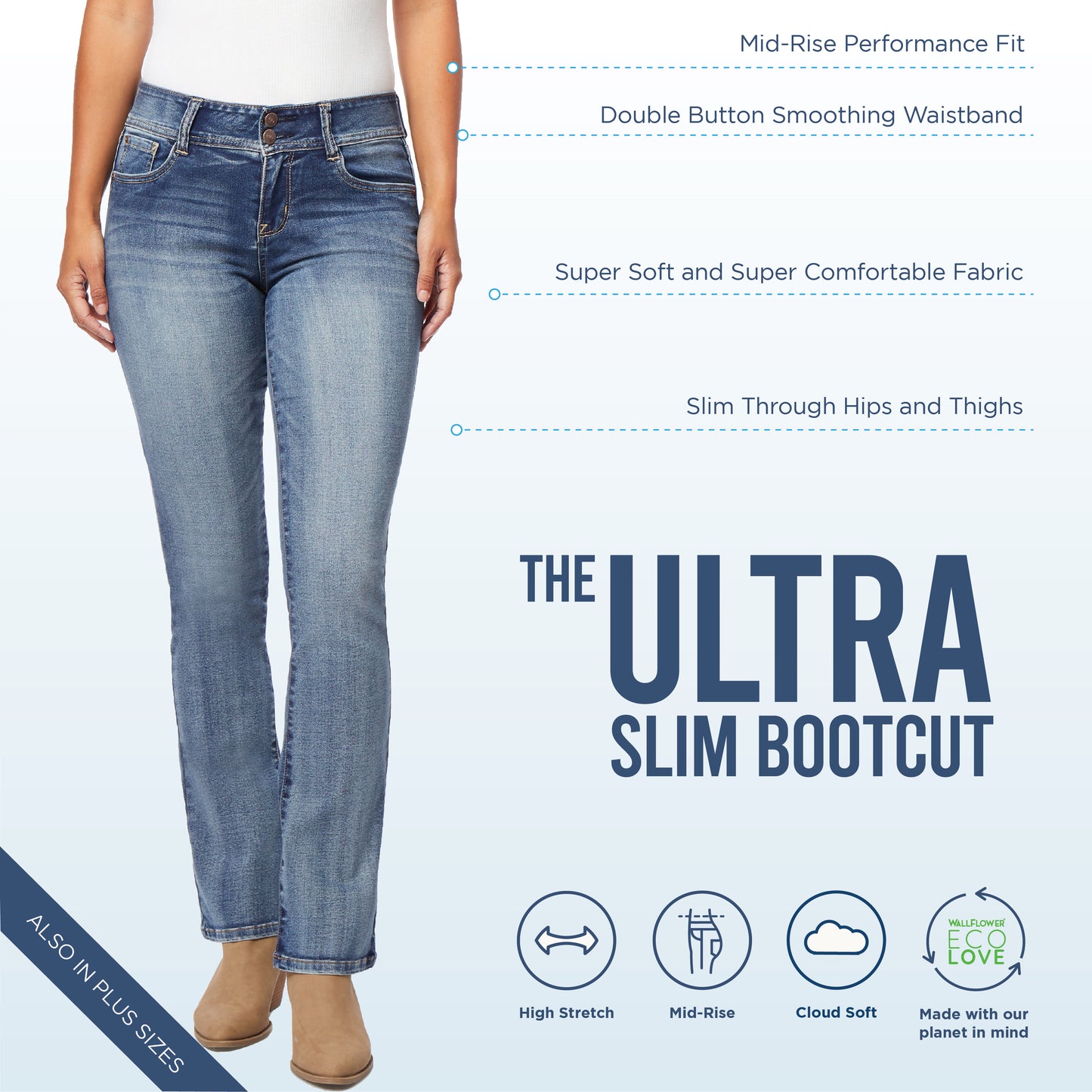 InstaSoft Ultra Slim Bootcut Jeans