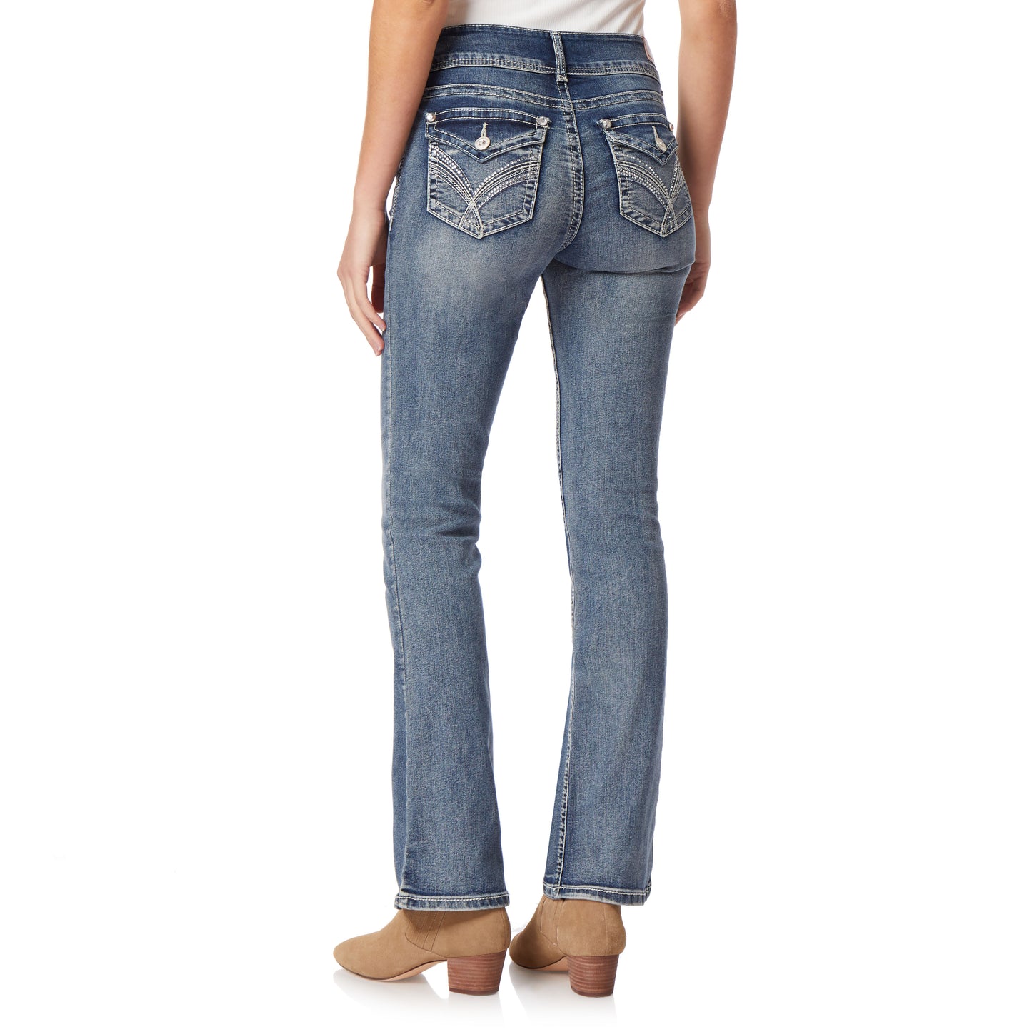 InstaStretch Luscious Curvy MidRise Bling Bootcut Jeans WallFlower Jeans