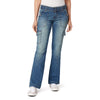WallFlower Women's Instastretch Super Flare Jeans - High Rise, Exposed Button, Curvy Fit, 30" Inseam