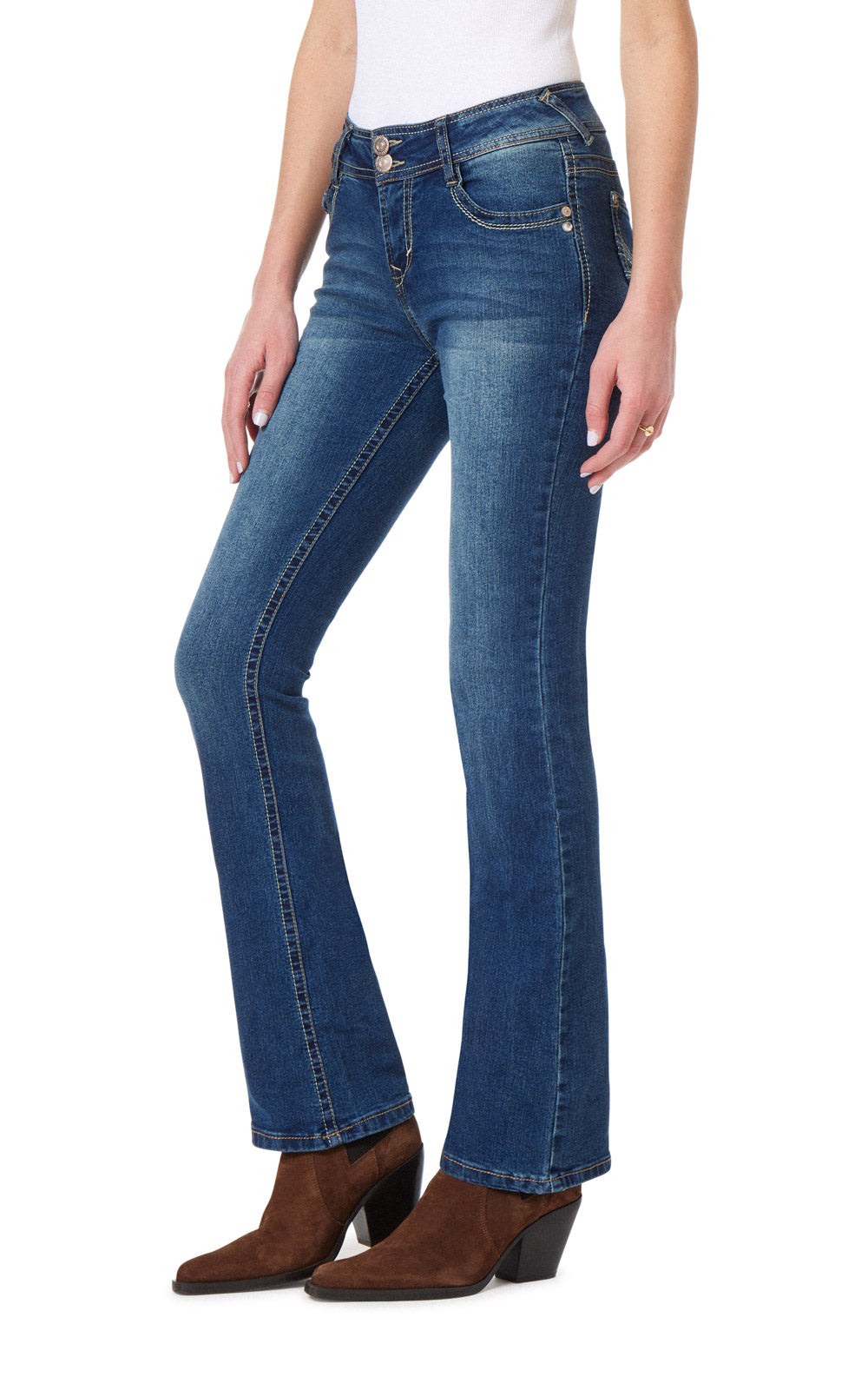 Wallflower Women's Luscious Curvy Bootcut Mid-rise Bling Insta Stretch Juniors  Jeans (standard And Plus) : Target