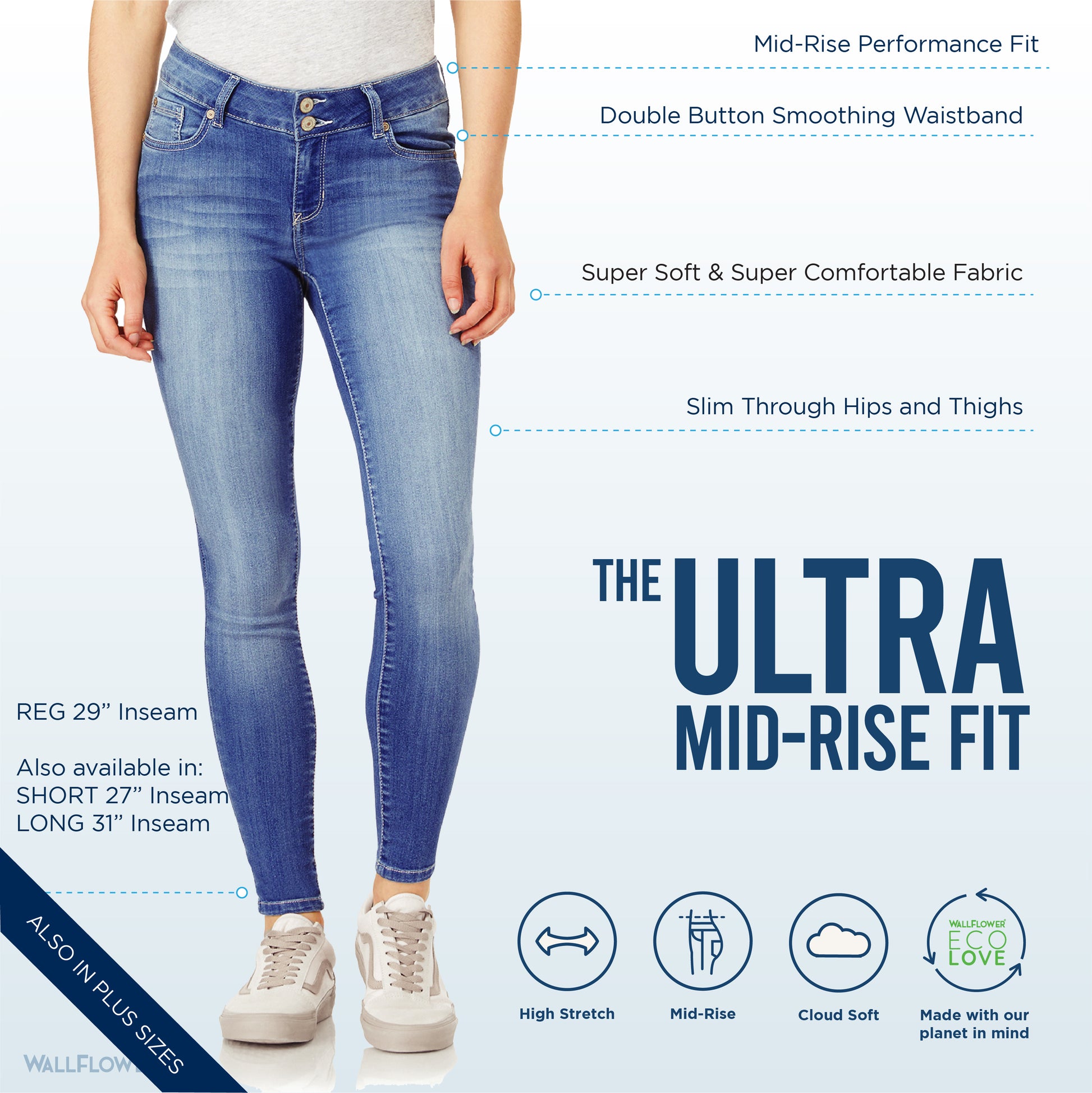 WallFlower Women's Ultra Skinny Mid-Rise Insta Soft Juniors Jeans (Standard  and Plus), Shannon, 0