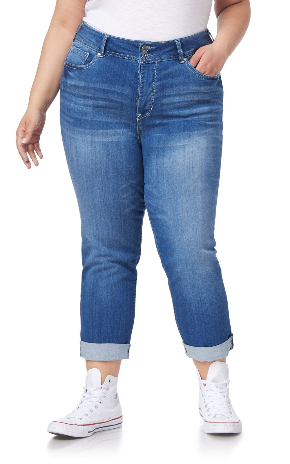 【HI FI FNK】Smith Washed Denim InstaSoft Ultra Fit Skinny Crop Jeans – WallFlower Jeans