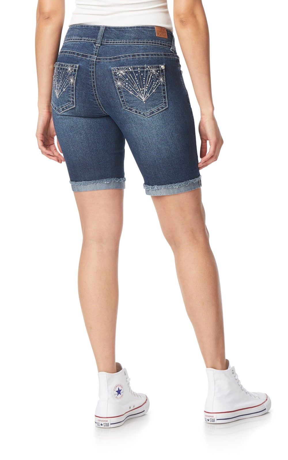 Inc International Concepts Women's Curvy-fit Contrast-trim Cuffed Denim  Shorts Navy Size 4 | Cuffed denim, Cuffed denim shorts, Curvy fit