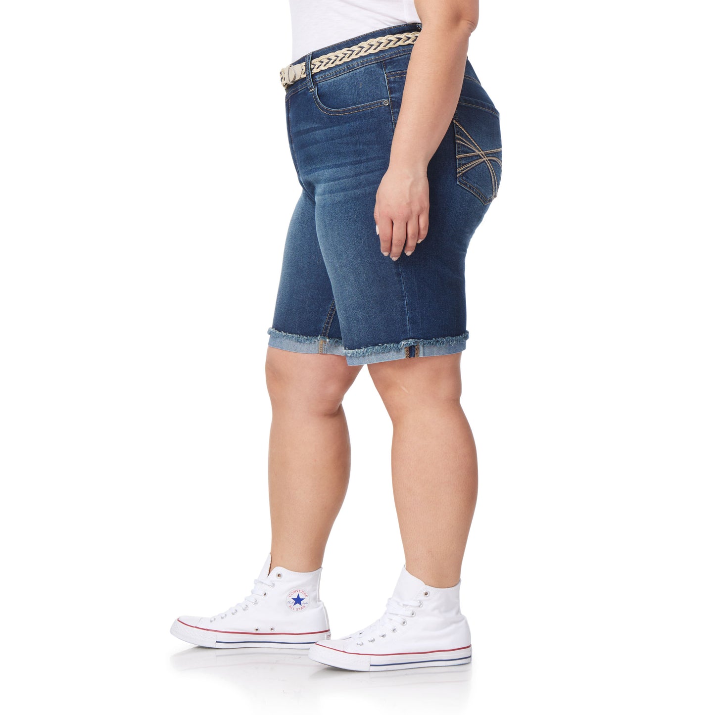 InstaStretch® Belted Luscious Curvy Bermuda Shorts